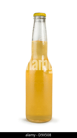 Beer bottle isolated. Close up studio shot Stock Photo