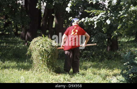 Nostalgic russian peasant in Moscow Stock Photo