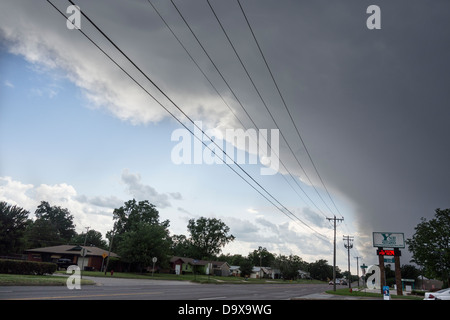 Storm clouds gather in late spring over the west edge of Oklahoma City, Oklahoma,USA. Stock Photo