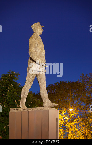 Charles de Gaulle statue outside of the Grand Palais, Champs Elysees, Paris France Stock Photo