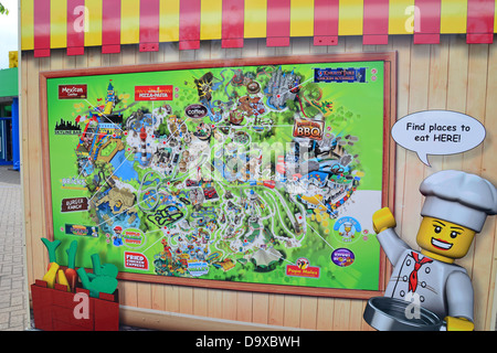 Resort map at entrance, Legoland Windsor Resort, Windsor, Berkshire, England, United Kingdom