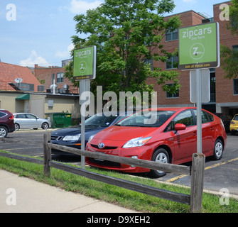 ANN ARBOR, MICHIGAN - JUNE 21: Zipcar, with cars available at locations such as this one, was purchased by Avis  in January 2013 Stock Photo