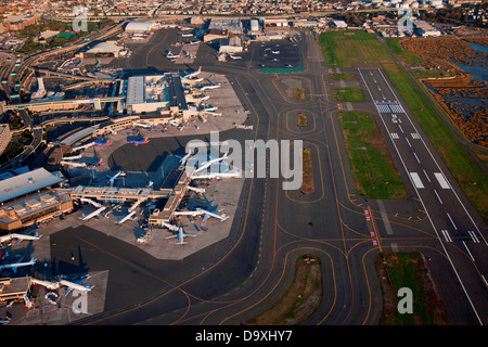 Aerial View Of Boston Logan International Airport Massachusetts MA ...