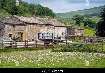 Dales Farm in the tiny hamlet of Hubberholme, Wharfedale, Yorkshire, on the Dales Way Long Distance Footpath Stock Photo