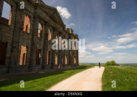 Ruins and derelict shell of Sutton Scarsdale Hall near Chesterfield Derbyshire England Stock Photo