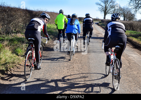 Women's Cycling club ride together, North Yorkshire Stock Photo