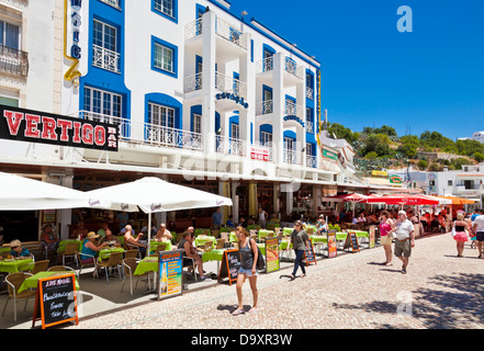 Restaurants and bars Largo Engenheiro Duarte Pacheco Albufeira Central Square Algarve Portugal EU Europe Stock Photo