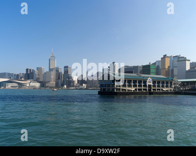 dh Central Ferry Pier VICTORIA HARBOUR HONG KONG Maritime museum pier Wanchai and Central skyscrapers Stock Photo