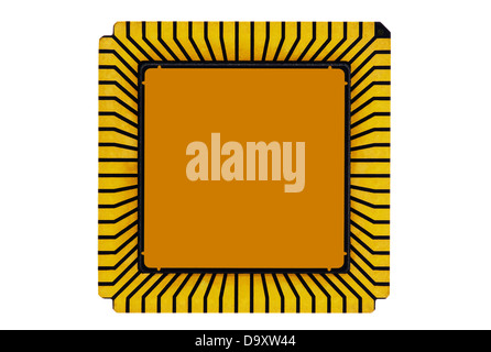 Computer processor isolated on white Stock Photo