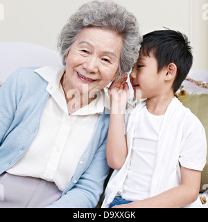 grandma and grandson Stock Photo