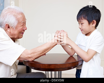 grandpa and grandson Stock Photo