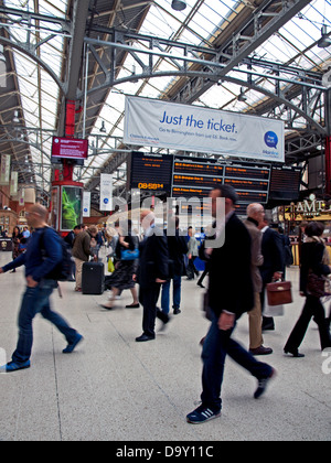 Interior of Marylebone Train Station during rush hour, London, England, United Kingdom Stock Photo