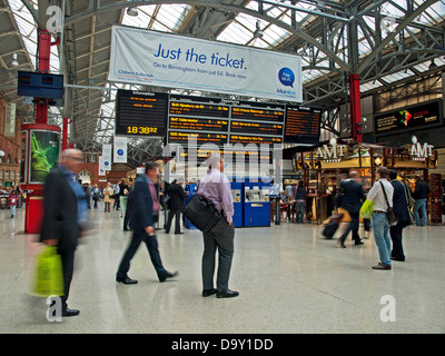 Interior of Marylebone Train Station during rush hour, London, England, United Kingdom