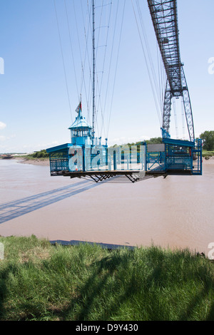 Newport Transporter Bridge over the River Usk, Newport City in Wales, United Kingdom. Stock Photo