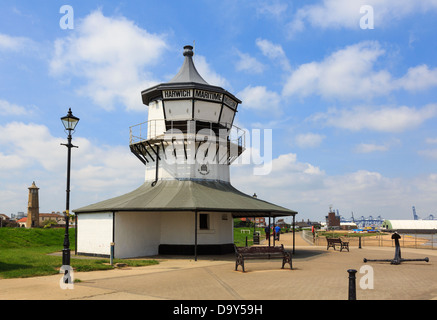 Maritime Museum in the low lighthouse on the seafront in Harwich, Essex, England, UK, Britain Stock Photo