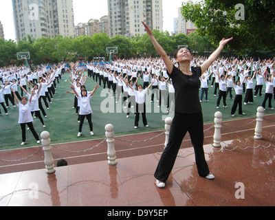 shanghai life community exercise exercises sports Stock Photo