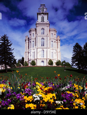 Manti Utah Temple built oolite limestone quarried on site dedicated in 1888 Church Jesus Christ Latter Day Saints Mormons Stock Photo