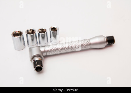 socket wrenches on a white background Stock Photo