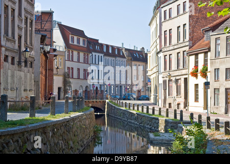 Europe, Germany, Mecklenburg-Western Pomerania, Wismar, Historic Houses Frische Grube in the Hanseatic city of Wismar, Stock Photo