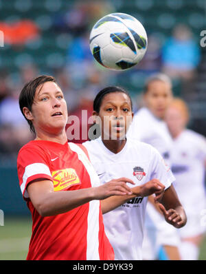 June 28, 2013 - Rochester, NY, United States of America - June 28, 2013: Western New York Flash forward Abby Wambach #20 in action during the first half of play as the Western New York Flash defeated the Washington Spirit 4-0 at Sahlen's Stadium in Rochester, NY. Stock Photo