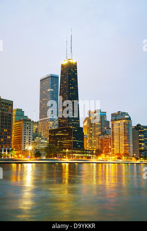 Downtown Chicago with John Hancock Center Stock Photo