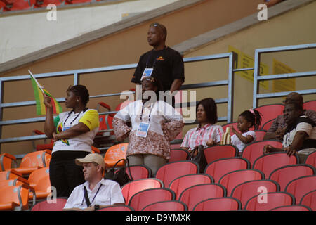 Moscow, Russia. 29th June 2013. Zimbabwean fans at the Rugby World Cup 7s at Luzniki Stadium in Moscow, Russia. Credit: Elsie Kibue / Alamy Live News Stock Photo
