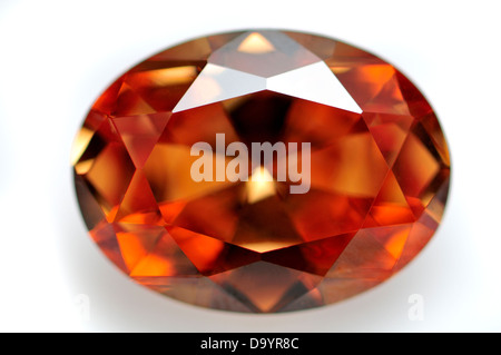 Champagne Diamond (lab-created, cubic zirconia) Stock Photo