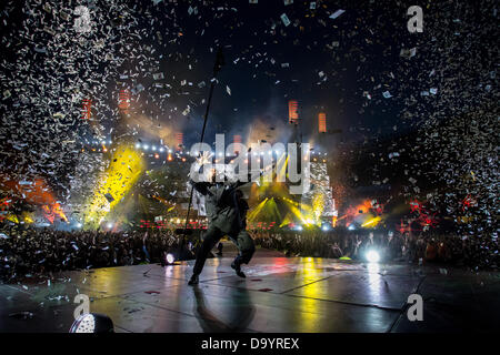 Turin Italy. 28th June 2013. The British rock band MUSE performs at Stadio Comunale during 'The Unsustainable Tour 2013' Credit:  Rodolfo Sassano/Alamy Live News Stock Photo