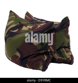 A beanbag used to steady a camera on a white background Stock Photo