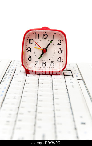 keyboard clock on a white background Stock Photo