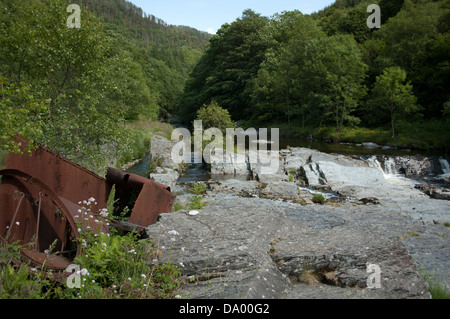 Following the River Rheidol as it flows past the mines and through the glorious Ceredigion countryside to Aberystwyth. Stock Photo