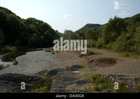 Following the River Rheidol as it flows past the mines and through the glorious Ceredigion countryside to Aberystwyth. Stock Photo