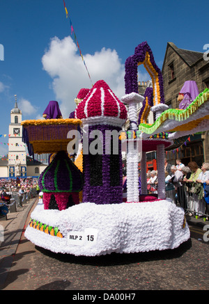 A float or 'lorry' in the Lanimer day celebration in Lanark, Lanarkshire, Scotland which takes place in June each year Stock Photo