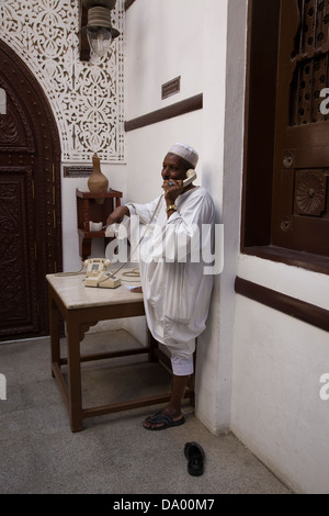 Doorman at Al-Tayibat City Museum for International Civilisation, Jeddah, Saudi Arabia. Stock Photo
