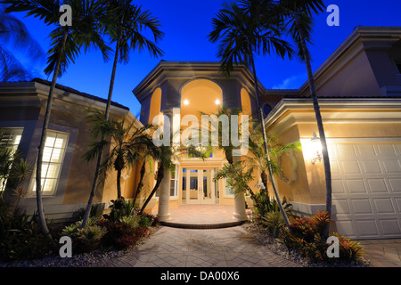 Mansion entrance in a tropical location. Stock Photo