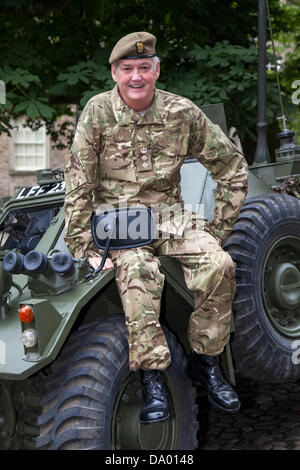 Lancaster, UK 29th June, 2013.  Colonel John Davies, 42   Army Cadet Force, King's Own Royal Border Regiment at the Armed Forces day on parade at Lancaster Castle, Lancashire, UK. Credit:  Conrad Elias/Alamy Live News Stock Photo