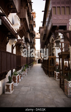 Interior courtyard, Al-Tayibat City Museum for International Civilization, Jeddah, Saudi Arabia Stock Photo