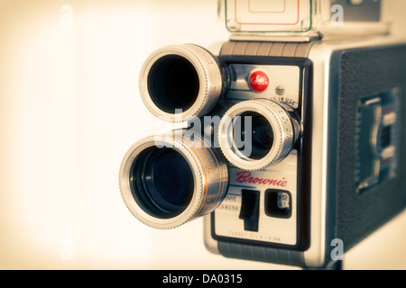 Kodak Brownie Movie camera super 8 8mm with turret lenses. Stock Photo