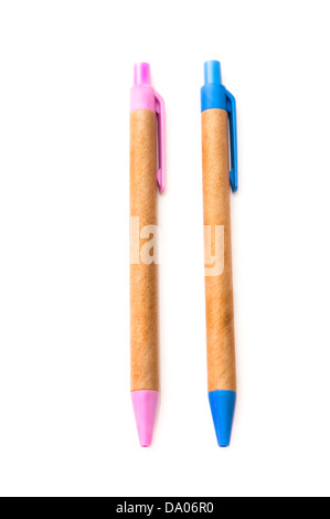 colored pens on a white background Stock Photo
