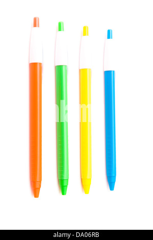 colored pens on a white background Stock Photo