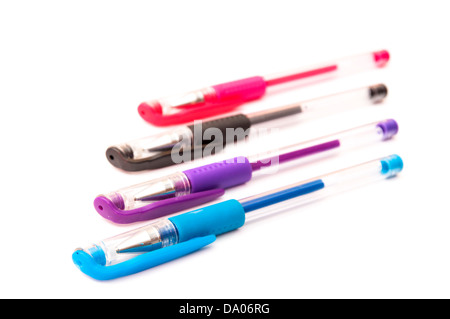 colored pens on a white background Stock Photo