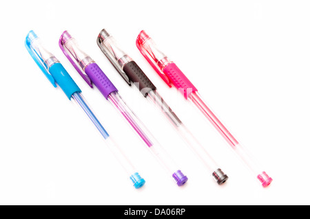 colored pens on a white background Stock Photo