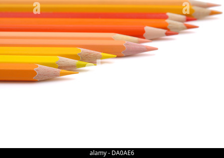 Colored pencils isolated on a white background Stock Photo