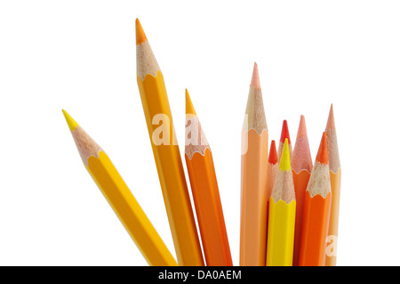 Colored pencils isolated on a white background Stock Photo