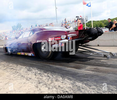 June 29, 2013 - Martin, MI, United States of America - Chuck Mohn #124X (Top Sportsman) does his burnout during qualifying at the US 131 Motorsports Park on June 29, 2013 in Martin, Mich. Tom Turrill/CSM Stock Photo