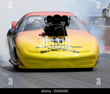 June 29, 2013 - Martin, MI, United States of America - Kevin Rivenbark #2008 (Pro Mod) leaves the water box during qualifying at the US 131 Motorsports Park on June 29, 2013 in Martin, Mich. Tom Turrill/CSM Stock Photo