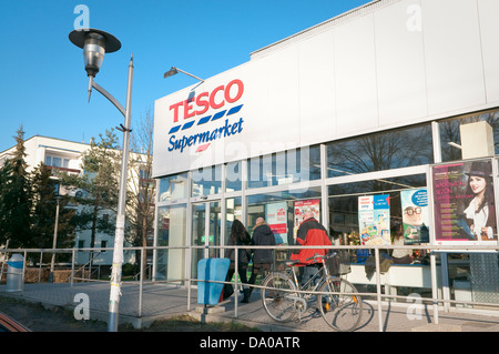 Shoppers at Tesco store in Wadowice, Poland. Stock Photo