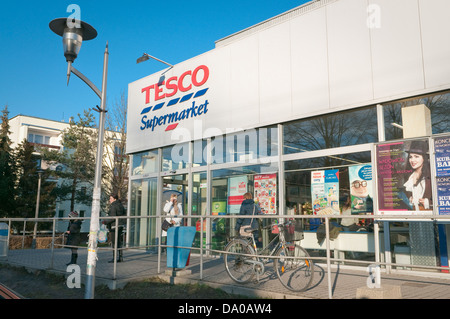 Shoppers at Tesco superstore in Wadowice, Poland. Stock Photo