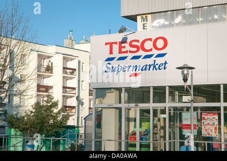 Tesco supermarket in housing estate in Wadowice Poland. Stock Photo