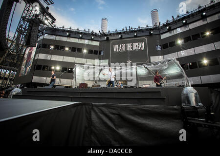 Turin Italy. 28th June 2013. The British alternative rock band WE ARE THE OCEAN performs at Stadio Comunale opening the show of MUSE Credit:  Rodolfo Sassano/Alamy Live News Stock Photo
